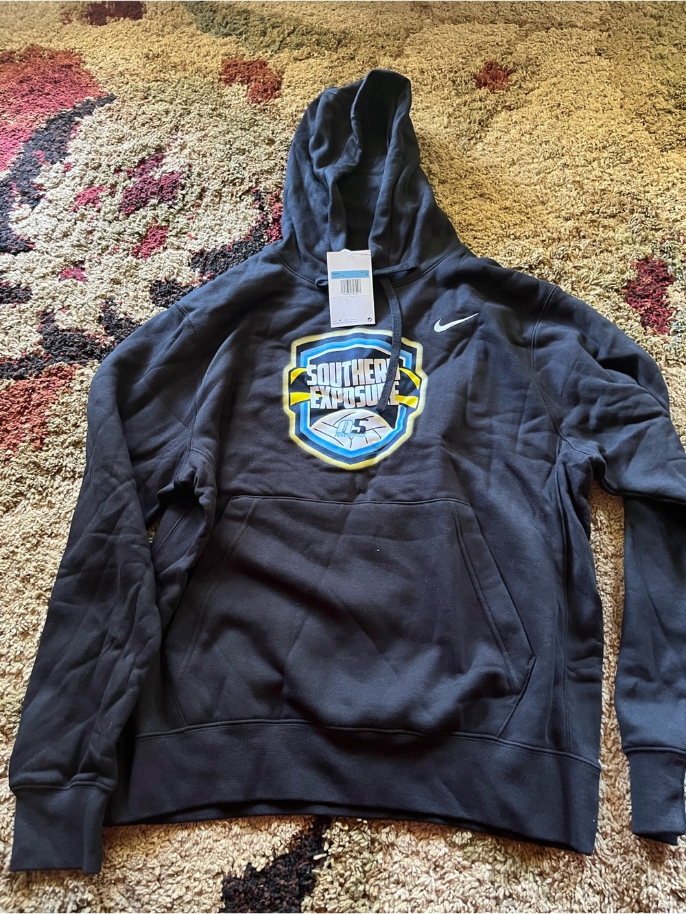 Nike Black Hoodie with Blue and Yellow Southern Exposure Crest